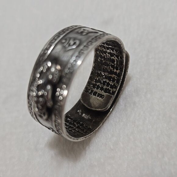 990 Sterling Silver Feng Shui Ring - Picture 3 of 7